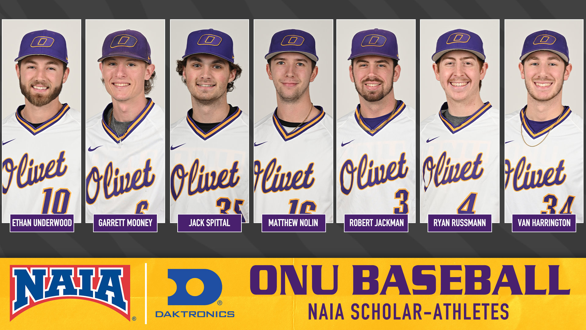 ONU BASEBALL HAS SEVEN TIGERS NAMED NAIA SCHOLAR-ATHLETES