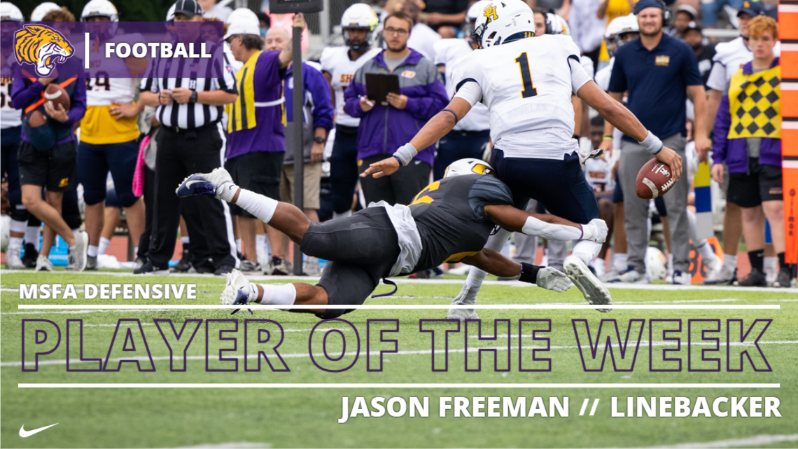 Freeman Earns MSFA Midwest and NAIA Defensive Player of the Week Distinction