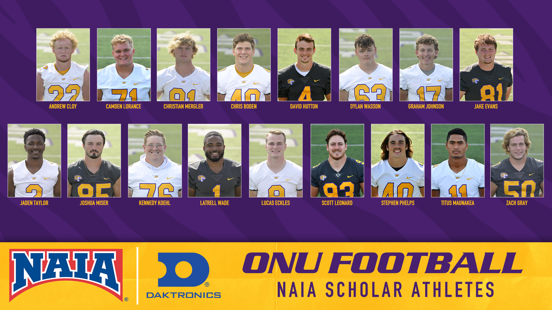 SEVENTEEN TIGERS NAMED NAIA SCHOLAR-ATHLETES