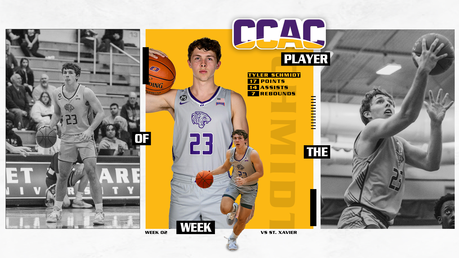 SCHMIDT LANDS WEEKLY ACCOLADES WITH NEAR TRIPLE-DOUBLE