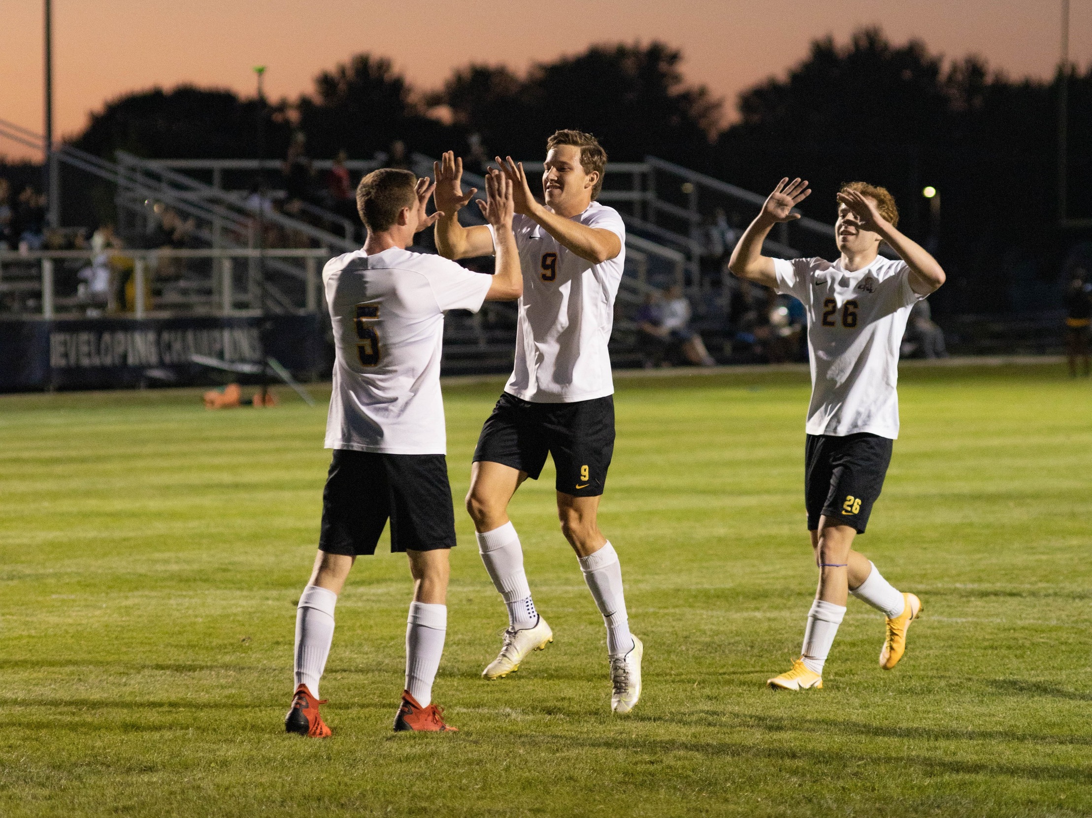 EISENMANN'S SECOND-HALF NATURAL HAT TRICK LIFTS NO. 21 ONU TO 4-1 WIN