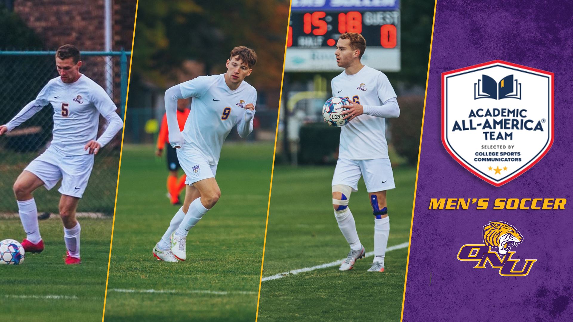 THREE ONU TIGERS AWARDED CoSIDA ACADEMIC ALL-AMERICA HONORS