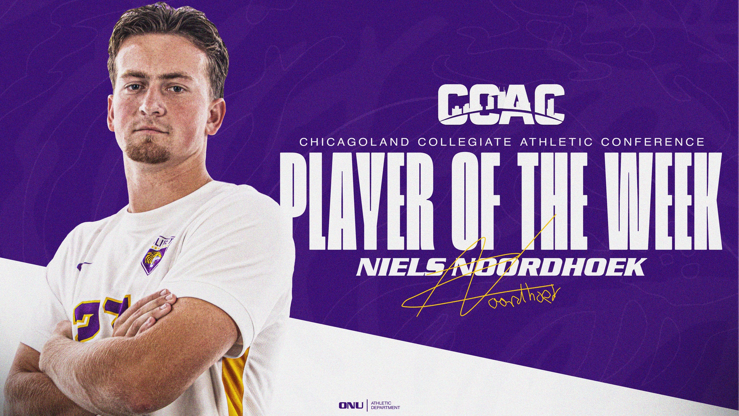 NIELS NOORDHOEK NAMED CCAC OFFENSIVE PLAYER OF THE WEEK