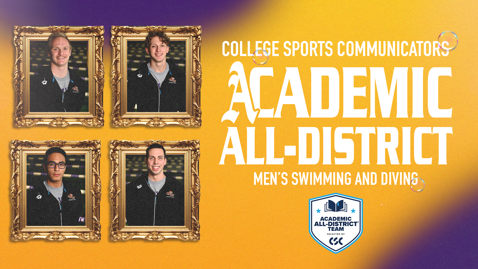 MEN&rsquo;S SWIM LANDS FOUR CSC ACADEMIC ALL-DISTRICT HONOREES