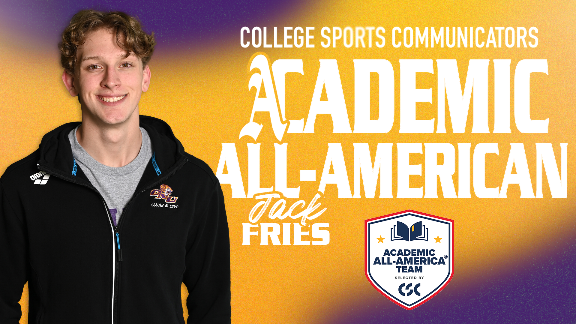 FRIES NAMED TO SECOND CONSECUTIVE CSC ACADEMIC ALL-AMERICA TEAM