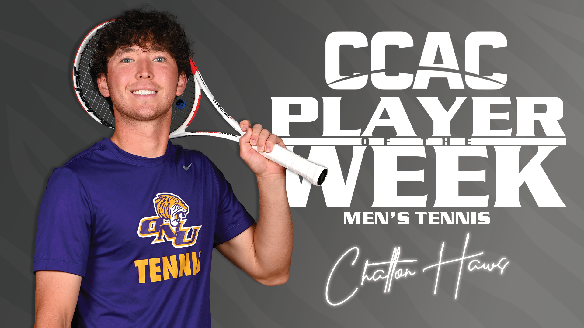 HAWS REPEATS AS CCAC MEN&rsquo;S TENNIS PLAYER OF THE WEEK