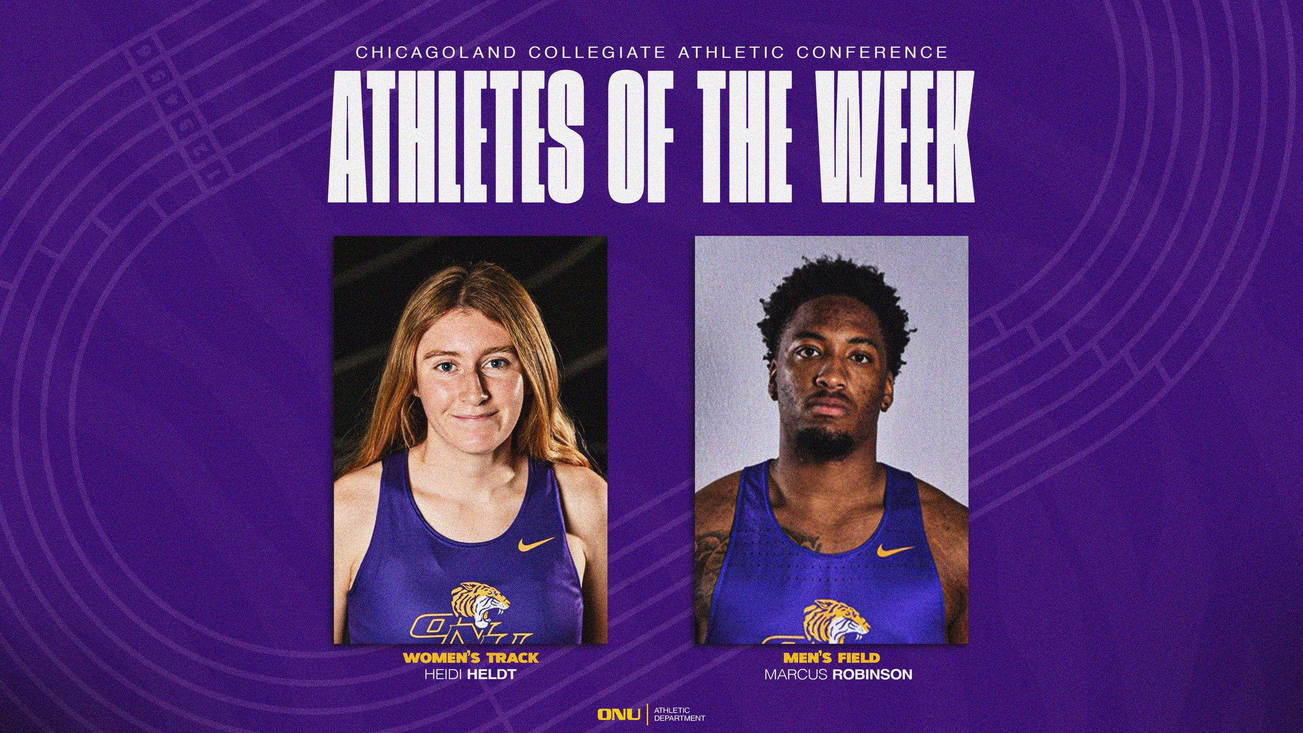 HELDT AND ROBINSON EARN CCAC INDOOR TRACK & FIELD ATHLETE OF THE WEEK HONORS