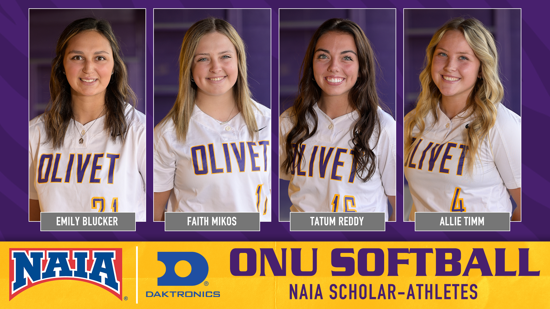 FOUR TIGERS LAND ON NAIA SOFTBALL SCHOLAR-ATHLETE HONOR ROLL