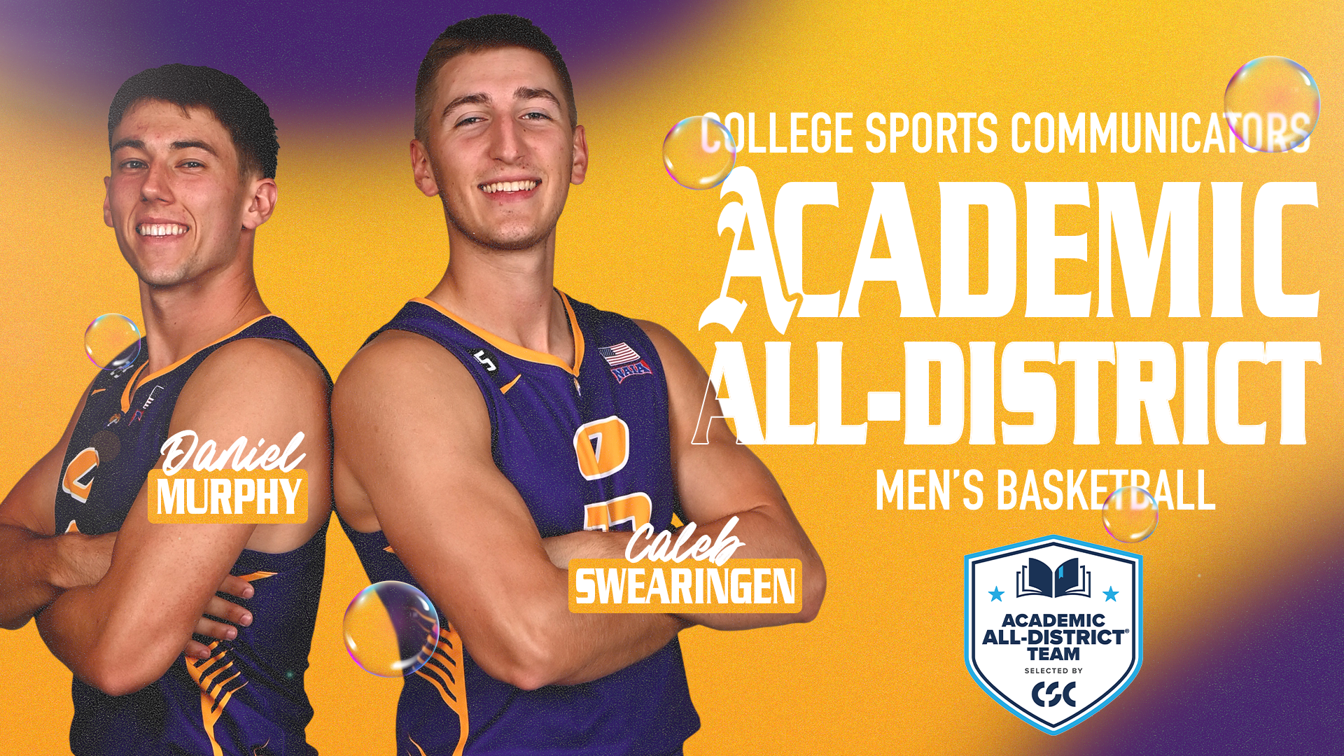 MURPHY, SWEARINGEN NAMED TO CSC ACADEMIC ALL-DISTRICT TEAM