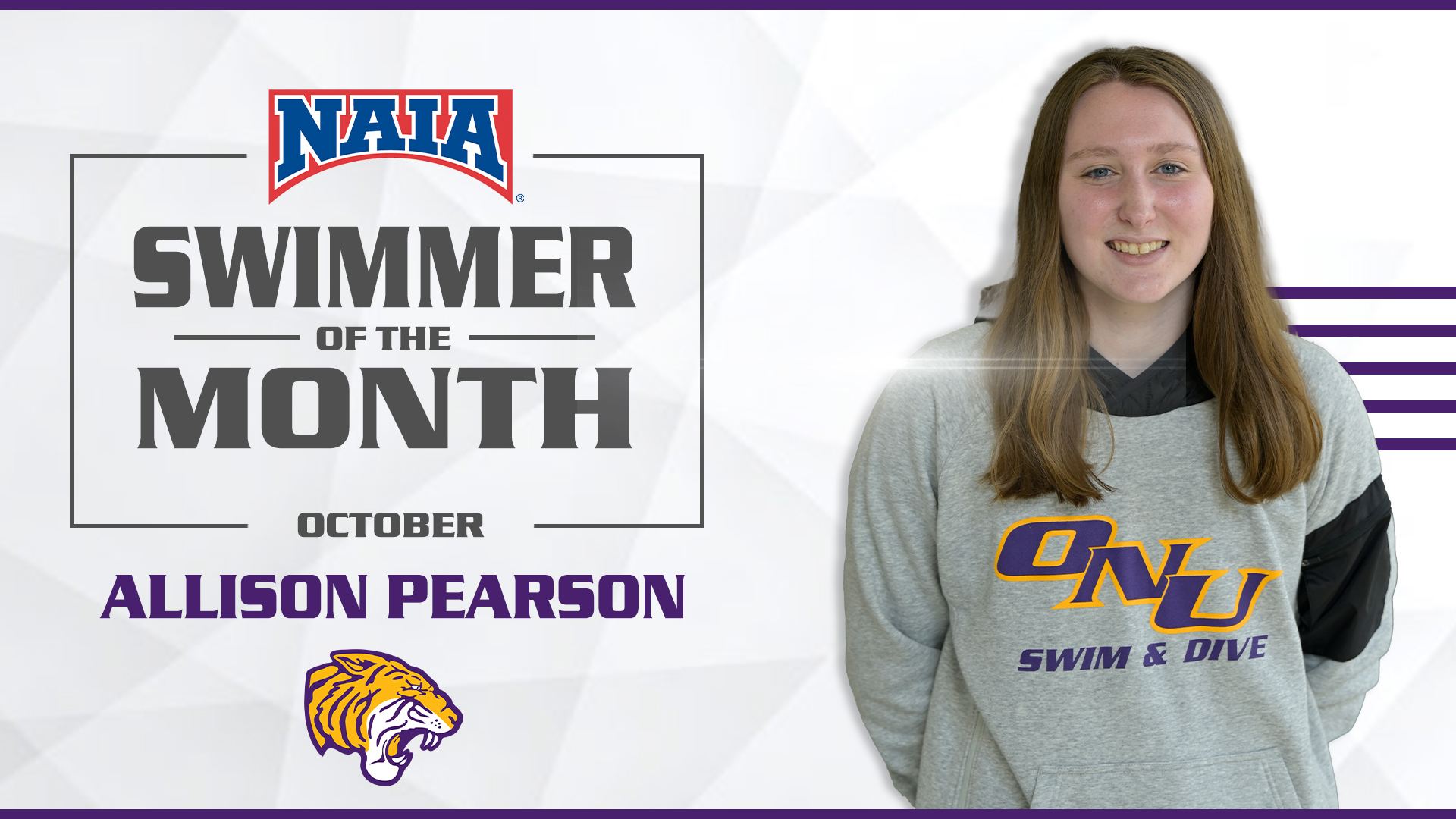 PEARSON NAMED NAIA SWIMMER OF THE MONTH FOR OCTOBER
