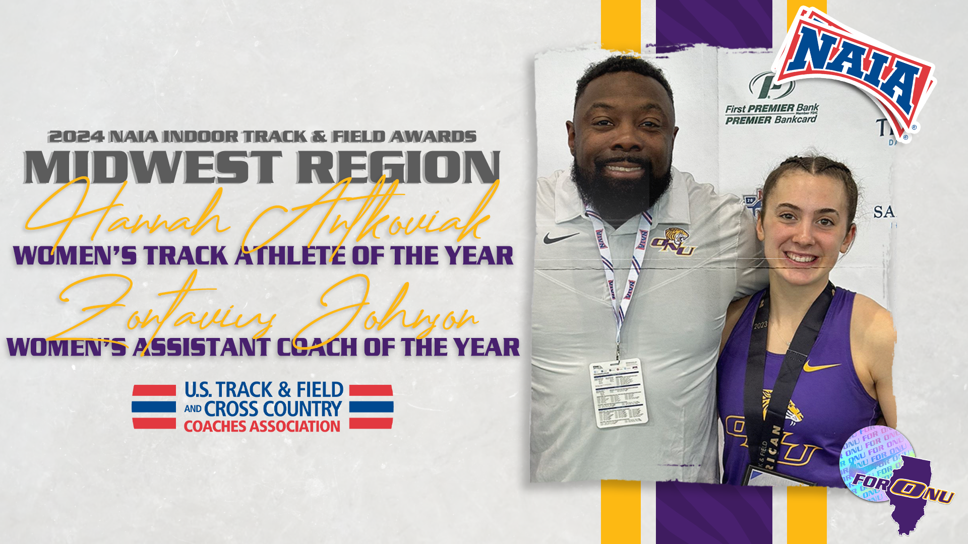 ANTKOVIAK, JOHNSON EARN AGAIN EARN NAIA MIDWEST AWARDS FROM USTFCCCA