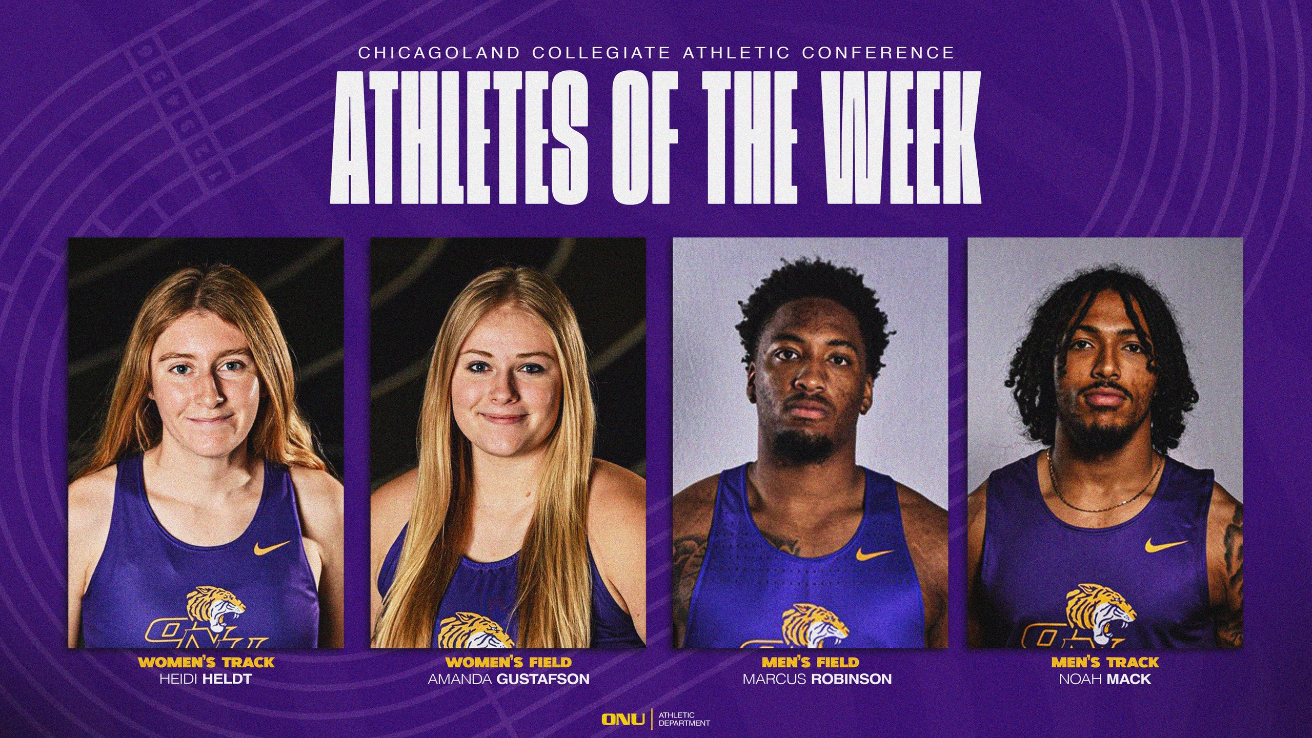 TIGERS SWEEP CCAC TRACK AND FIELD ATHLETE OF THE WEEK HONORS