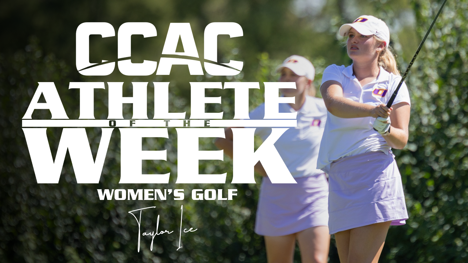 MEDALIST HONORS EARN ICE CCAC WOMEN&rsquo;S GOLFER OF THE WEEK ACCORD